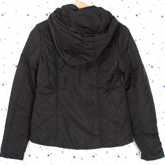 Removable Hood Quilted Padding Jacket Black - Picture 8 of 9